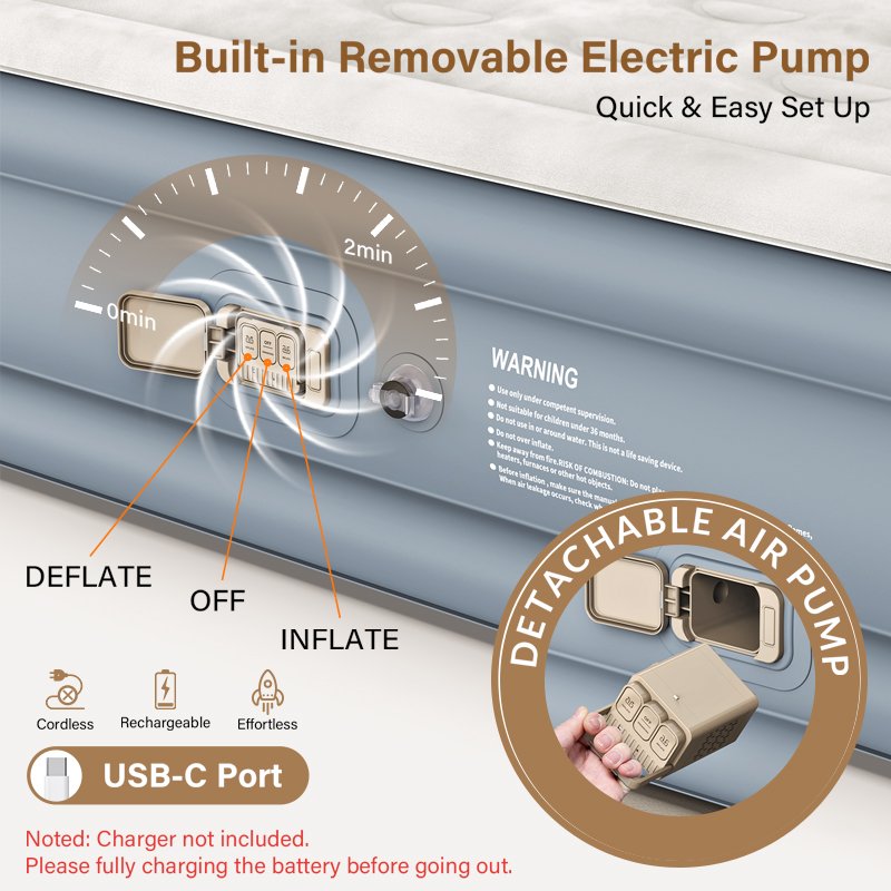 Raised PVC Air Mattress product details