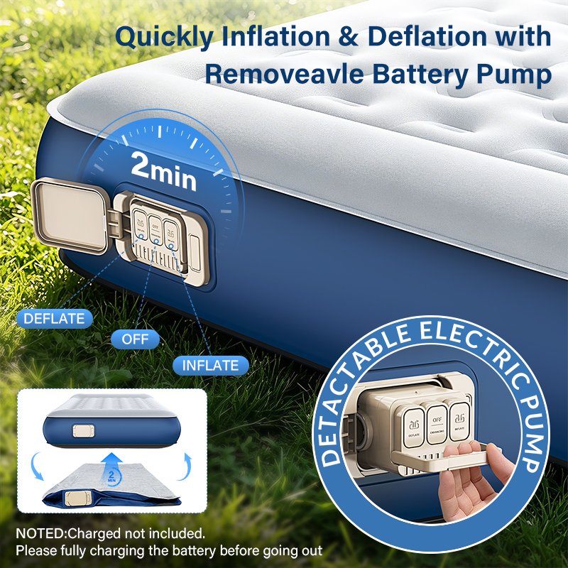 TPU Air Mattress — Twin Blue product details