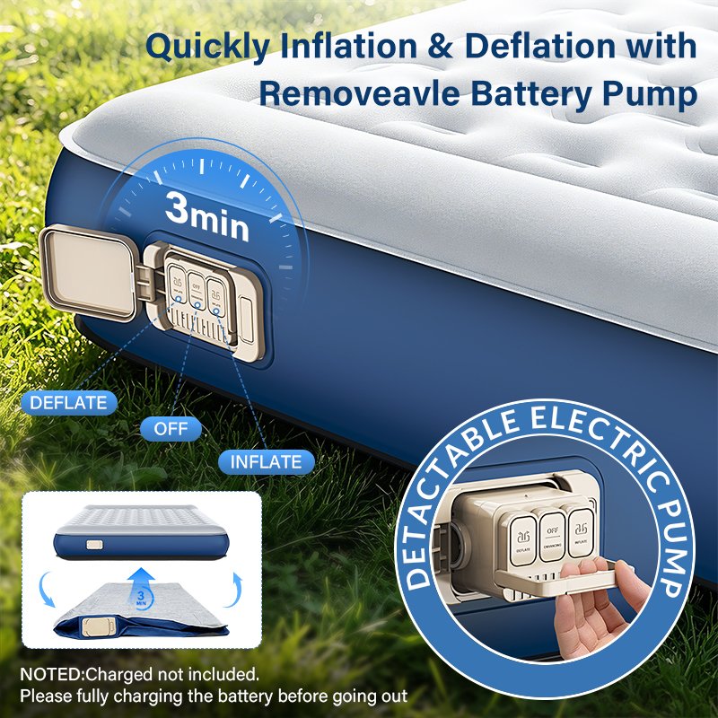 TPU Air Mattress — Queen Blue product details