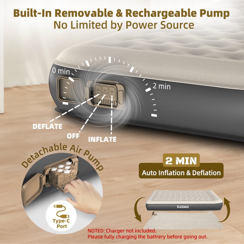 TPU Air Mattress — Twin Grey product details