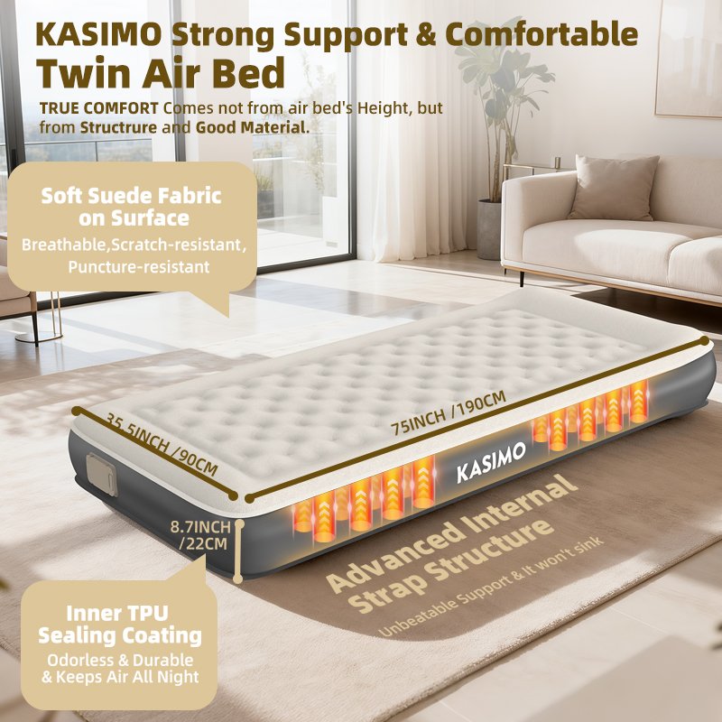 TPU Air Mattress — Twin Grey product details